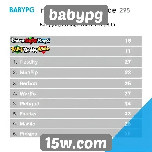 Jogos mais acessados no babypg em 2025